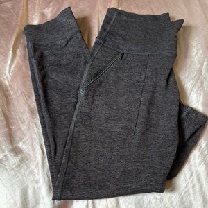 Aerie Offline Brown Athletic Leggings with zipper pocket size Medium